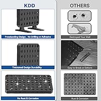 Vista 5 de KDD RGB Desk Pegboard Organizer - Compact Freestanding Gaming Desk Decor with Controller & Headphone Holder, Storage Box, Hooks, Phone Stand - No