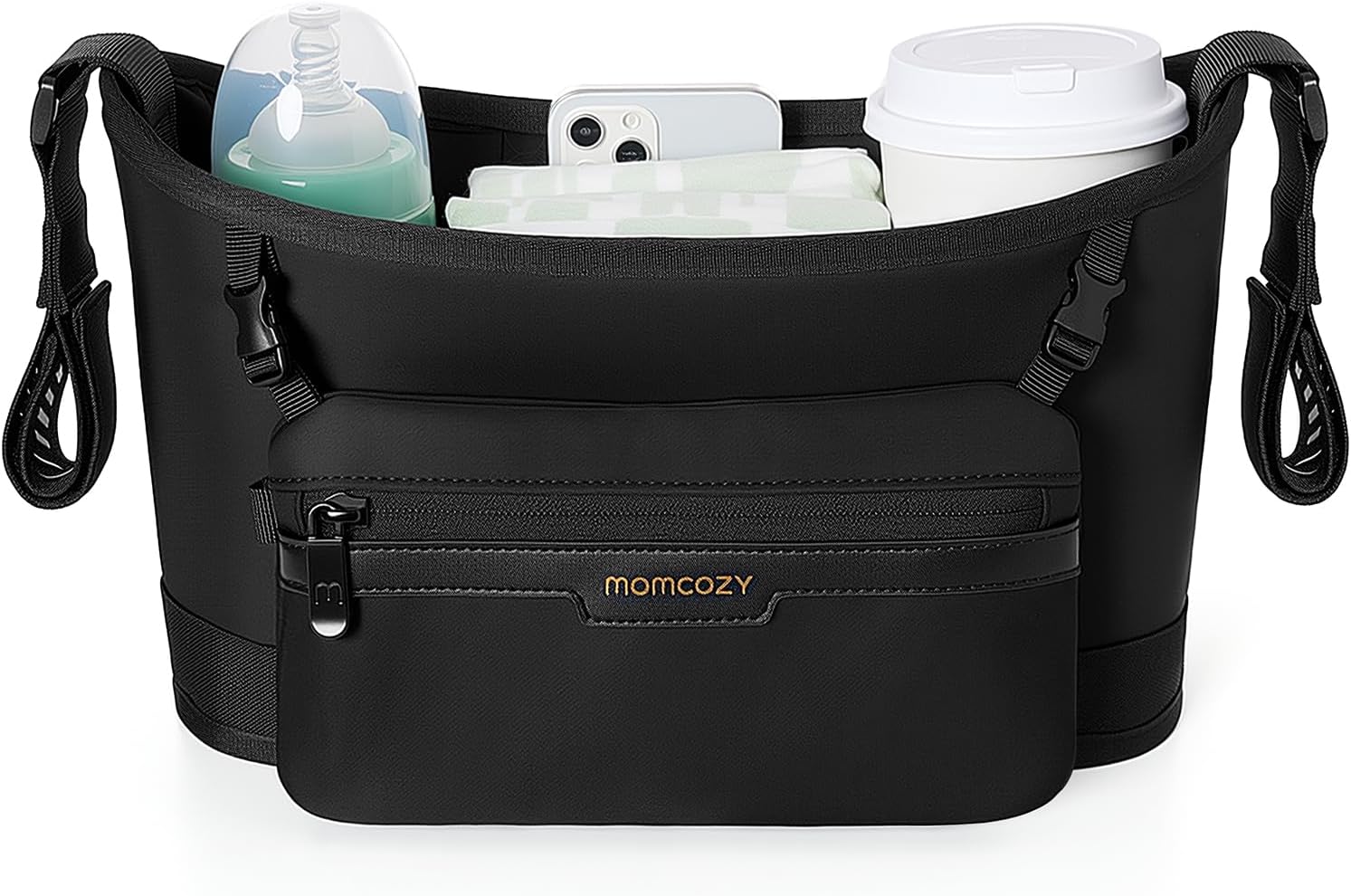 Momcozy Universal Stroller Organizer | Minimalist Caddy with 2 Insulated Bottle Holder | Silicone Anti-Slip Straps | Detachable Mini Pouch | Durable Dense-Weave, Fits for UPPAbaby/Doona & More Momcozy Universal Stroller Organizer | Minimalist Caddy with 2 Insulated Bottle Holder | Silicone Anti-Slip Straps | Detachable Mini Pouch | Durable Dense-Weave, Fits for UPPAbaby/Doona & More