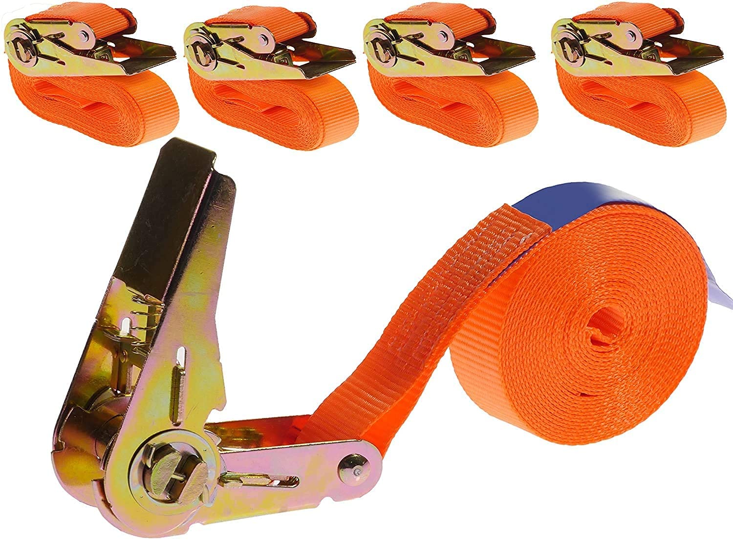 Buy CQWLKEJ Ratchet Straps, 4 x 800 kg 4 m Ratchet Tie Down Straps, 25 mm Heavy Duty Tensioning