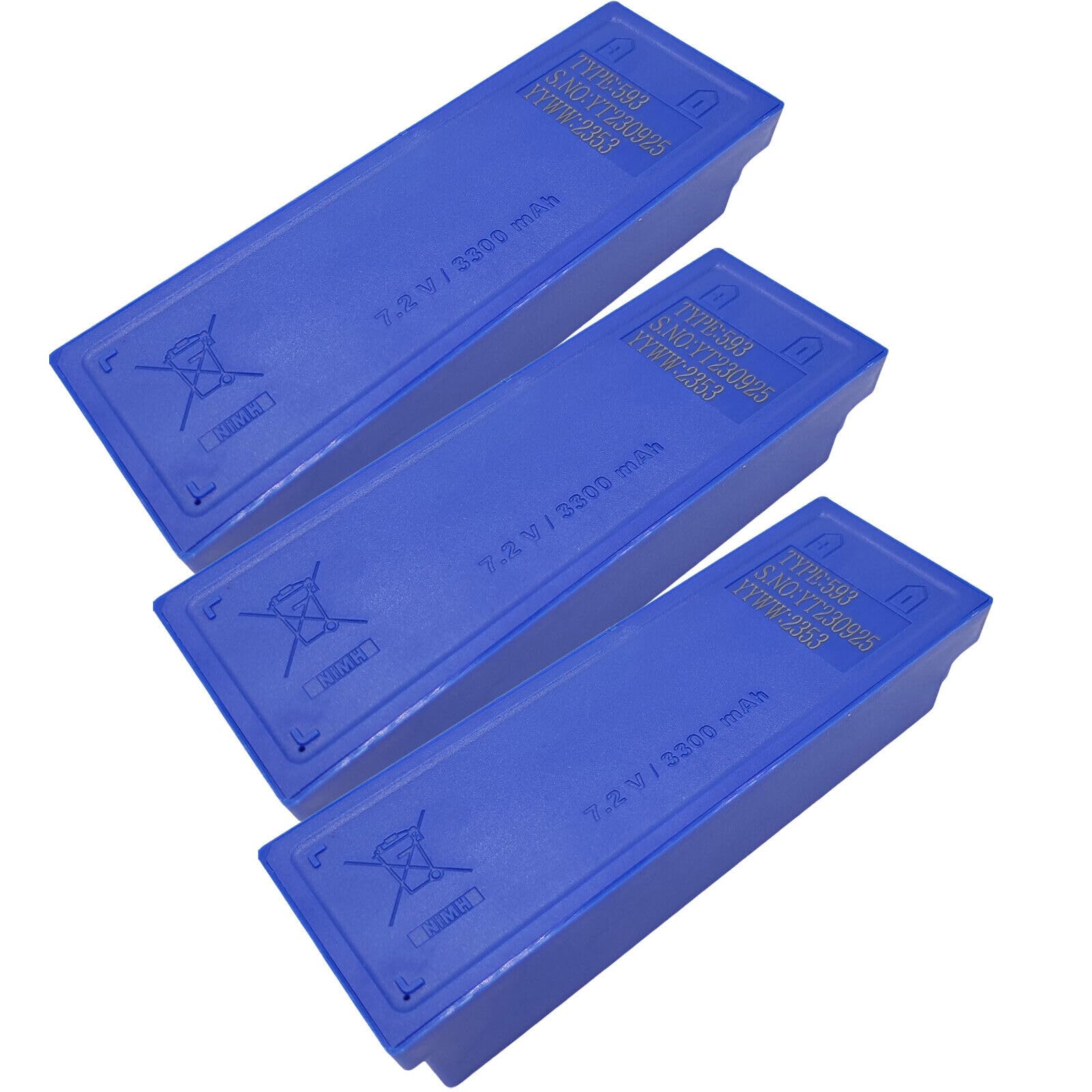 DCYNXC 3-Pieces Type 593 Battery NiMH 7.2V 3300 mAh Crane Remote Control Battery for Scanreco 592 593 590 960 16131 17162, Blue