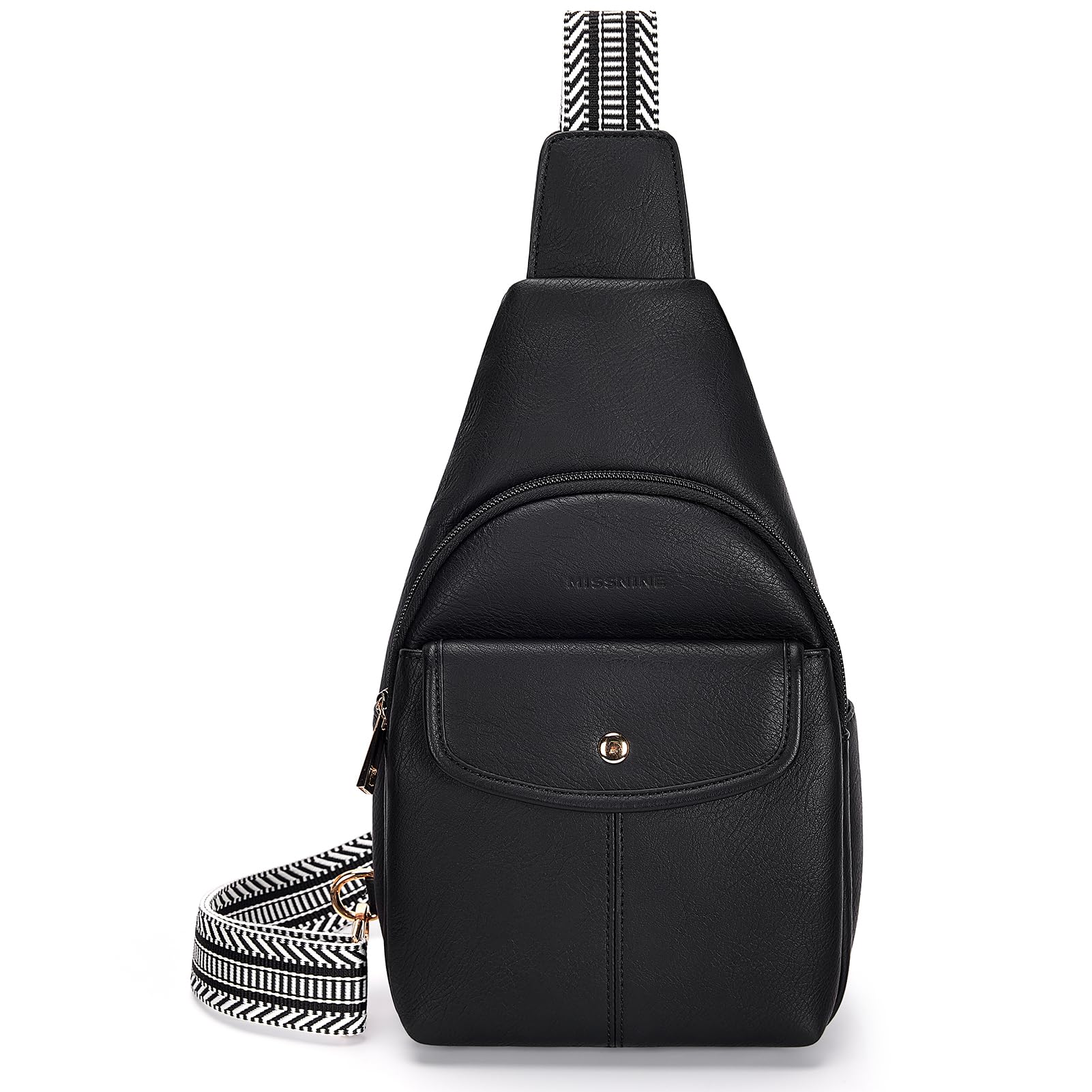 Missnine PU Leather Sling Bag for Women Anti-theft Crossbody Large Sling Backpack Travel Bag Purse