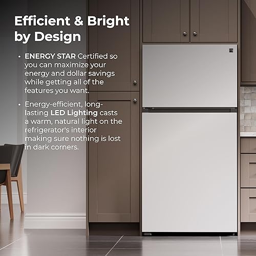 Miniatura 6 de Kenmore Refrigeradorcongelador de 33 pulgadas de capacidad de 20.4 pies cúbicos con estantería de vidrio ajustable de ancho completo, control de