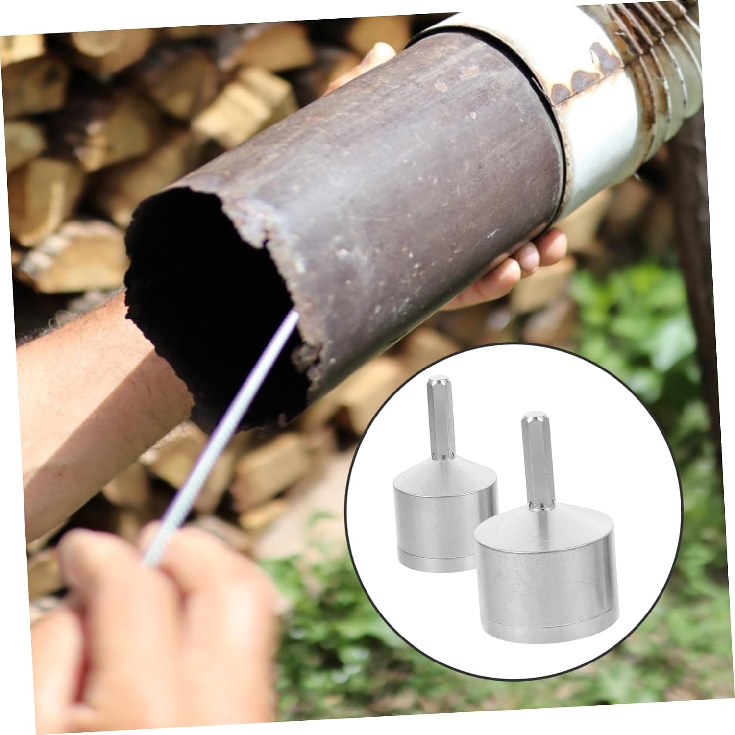 DOITOOL 2pcs Copper Tube Cleaning Brush Cleaner for Drill Removal Polishing Deburring Tool for Power Drills