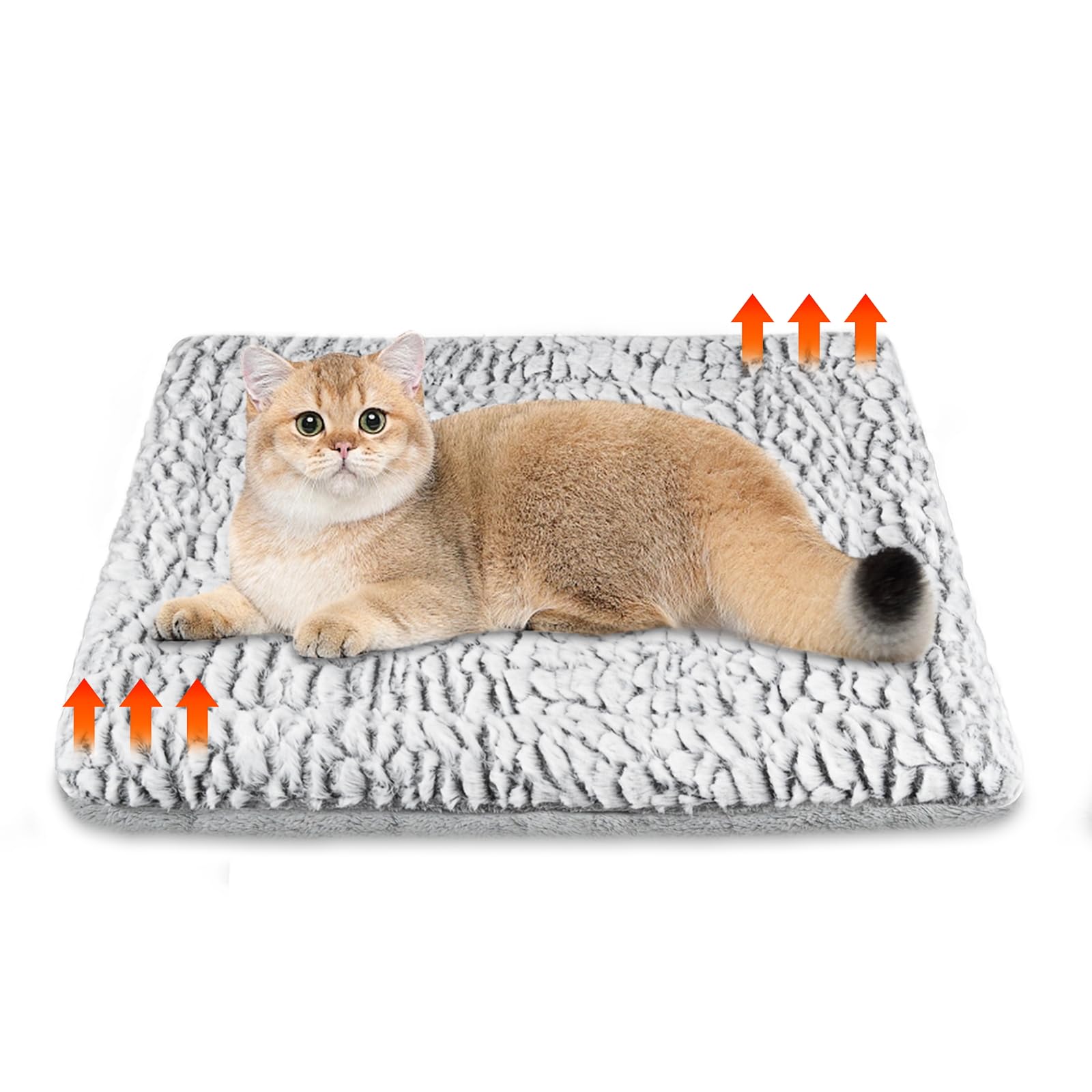 Emwel PETS Self Heating Cat Bed Heated Cat Blanket Washable Warming Pet Pad Electric-Free Heat Bed Puppy Cushion Small Thermal Mat Reversible 50 x 60cm
