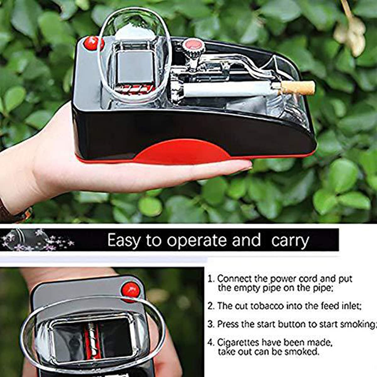 Amazon.com: Automatic Electric Cgarette Making Machine, Small Household  Cigarette Making Machine (Red) : Health & Household