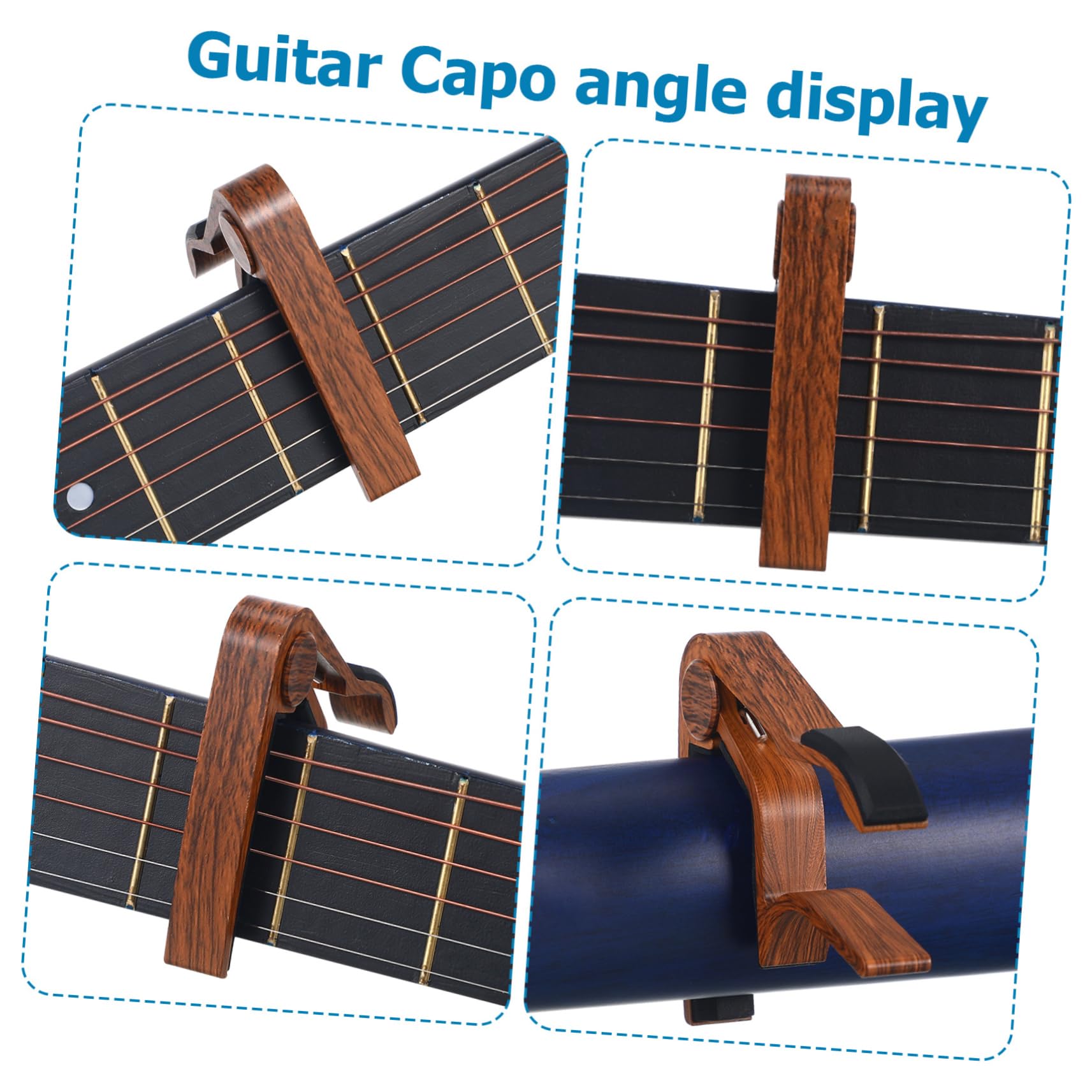 SWOOMEY 2pcs Wooden Guitar Capo Ergonomic Single Hand Capos for Acoustic Classical Guitars Precision Fit for String Instruments Effortless Placement Removal Naturally Beautiful Design