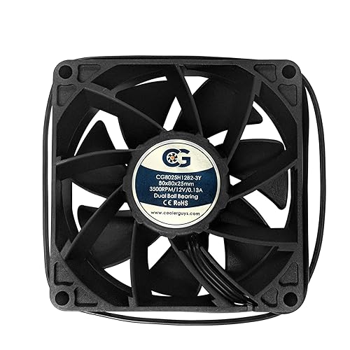 Coolerguys Ventilador de doble rodamiento de bolas de 12 V y 3 pines (3.150x0.984 in, velocidad media)