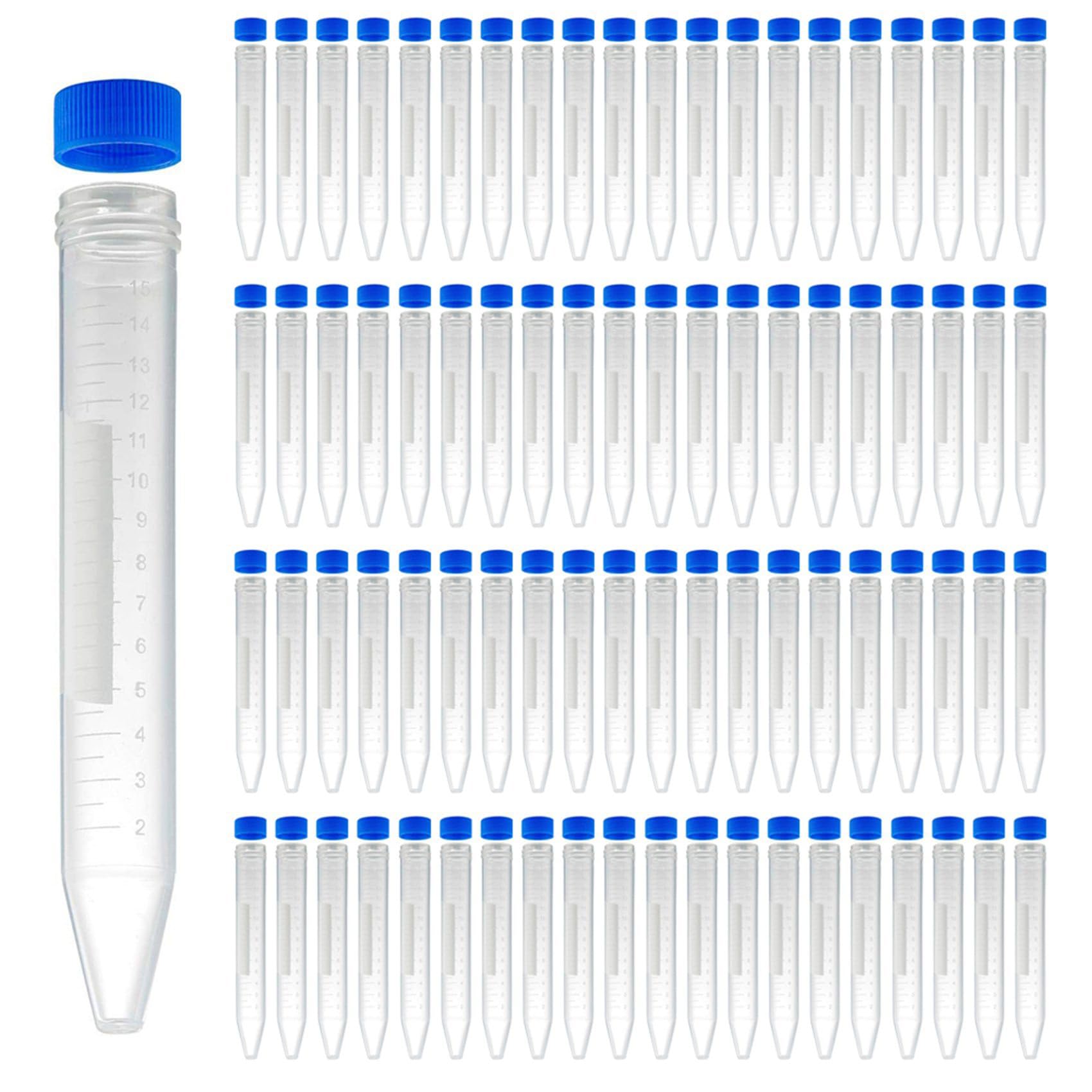 Hndhbfgrt Conical Centrifuge Tubes 15ML, 300 Pcs Sterile Plastic Test Tubes with Caps, Polypropylene Container