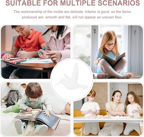 Miniatura 5 de EXCEART Molde de silicona para colibríes, resina epoxi, llavero de resina, moldes de fundición de resina, pastel de pájaros 3D