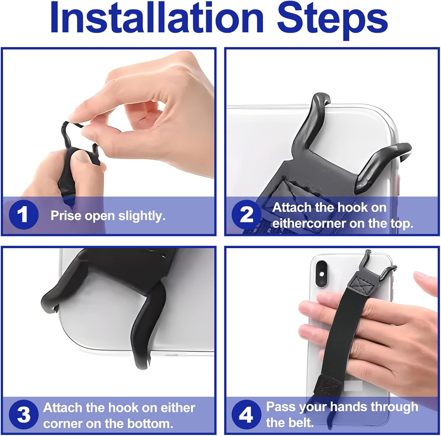 5 Pieces Hand Strap Holder for Phone, Universal High Elasticity Handle Grip, Security Finger Handle Bands Accessories for 5.2-6.9 Inch Smartphones（Colorful） image 3
