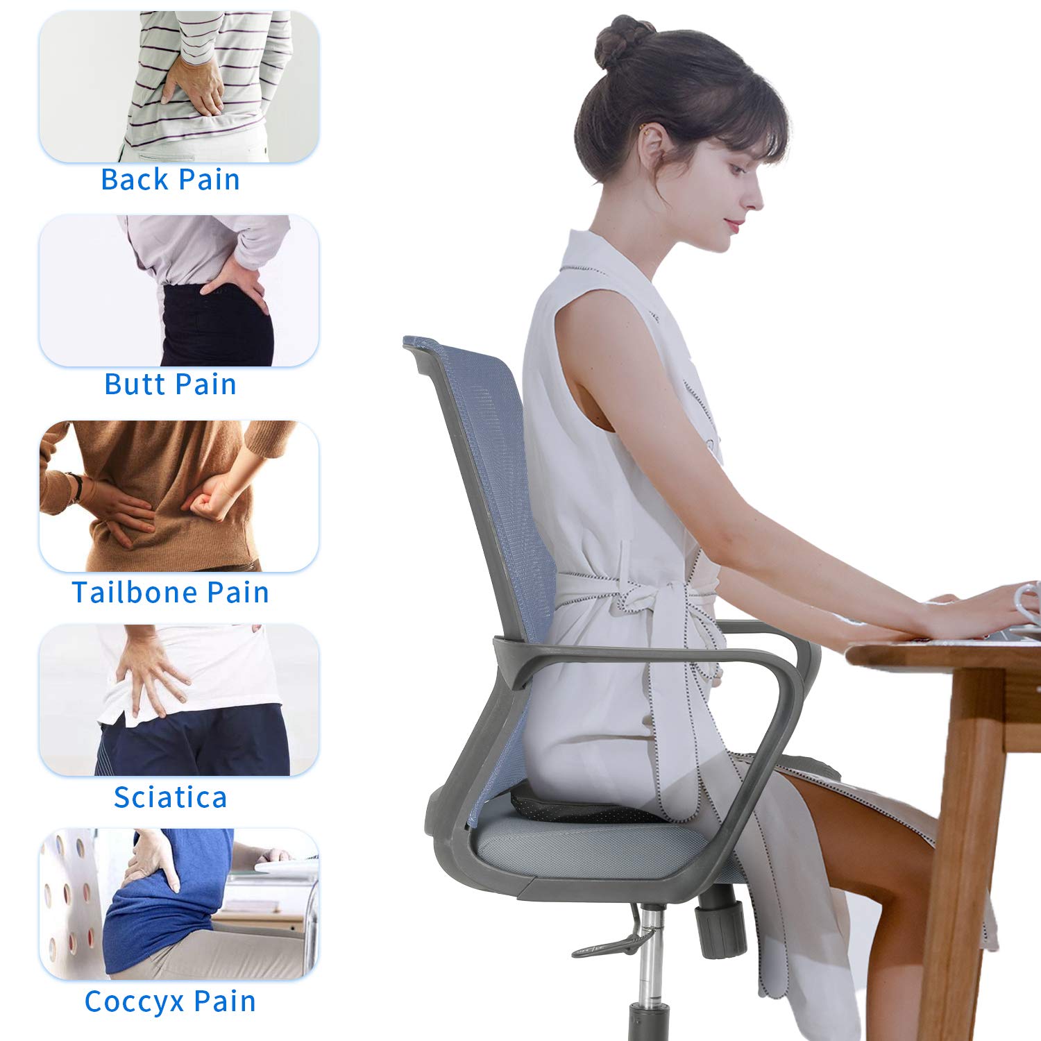 Buy Gel Seat Cushion for Office ChairDouble Thick Gel Cushion for