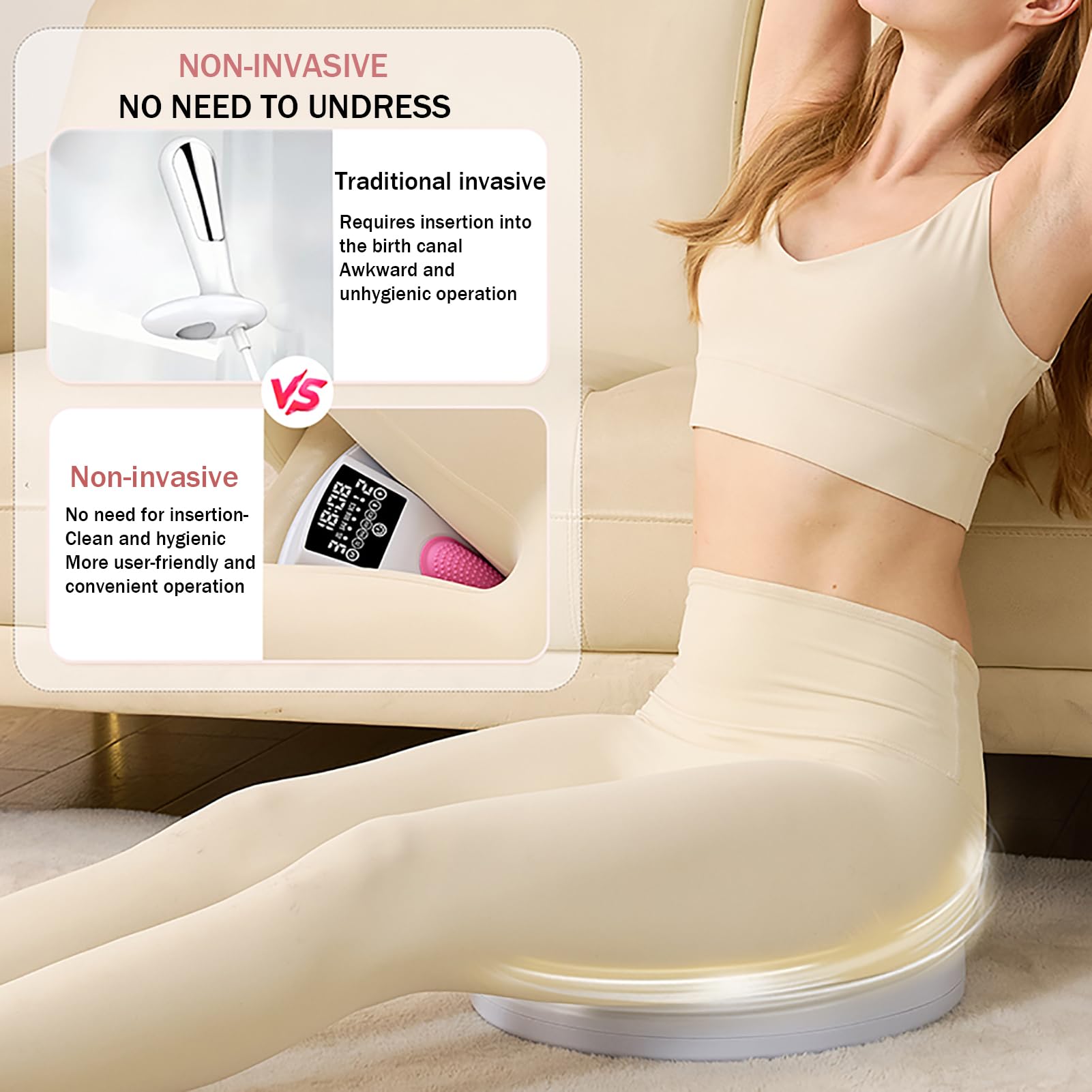 Correttore Muscolare del Pavimento pelvico, Sedia elettrica per Esercizi del Pavimento pelvico da Donna, 5 modalità/3 intensità, allevia la Tensione Muscolare/Salute pelvica
