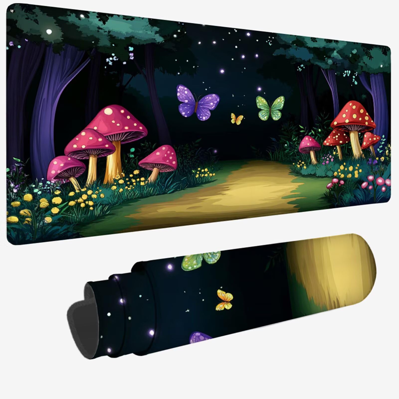 Podkładka pod mysz XXL 1200 x 600 x 3 MM, zielona duża podkładka pod mysz z wodoodporną i gumową antypoślizgową lasem pod ręką zszyte krawędzie, poprawia precyzję i szybkość dla gracza W-72
