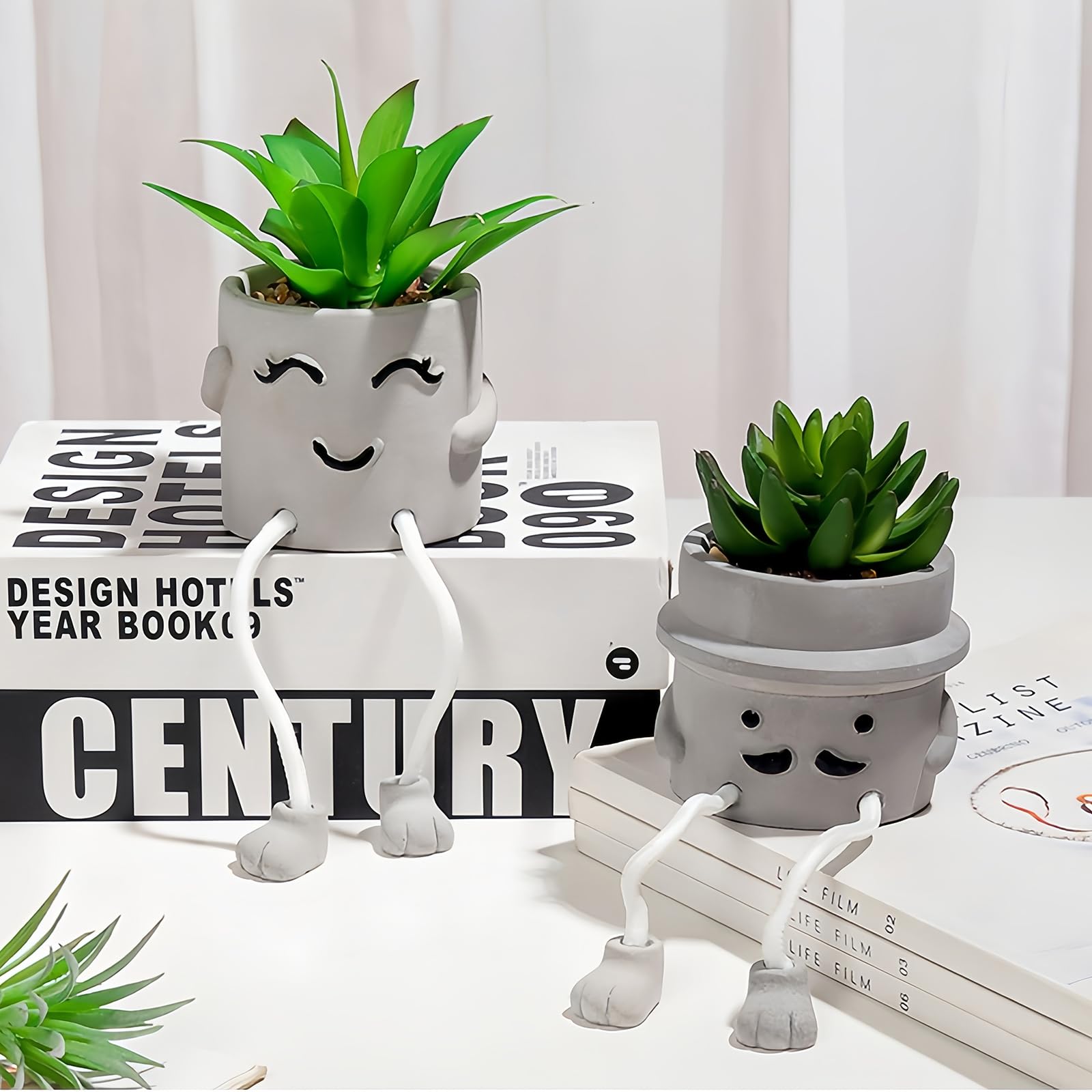 Pianta artificiale in vaso, piante finte decorative per stanza, accessori per camera da letto, piante grasse finte per interni, con gamba appesa, per casa, ufficio, scrivania, soggiorno,