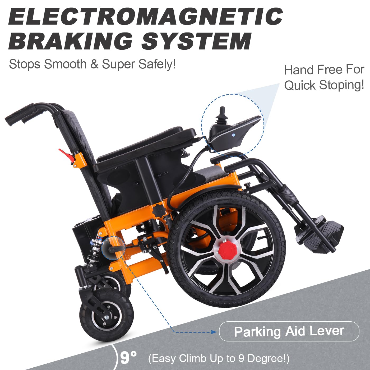 Silla de ruedas eléctrica plegable for adultos con capacidad de carga de 150 kg, ancho de asiento de 50 cm | Tracción delantera de 40 cm | Motor de 500 W y batería de litio