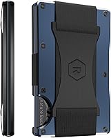 Vista 22 de The Ridge Cartera delgada minimalista para mujer, con bloqueo RFID, bolsillo frontal, tarjetero de crédito, cartera de metal para mujer con clip