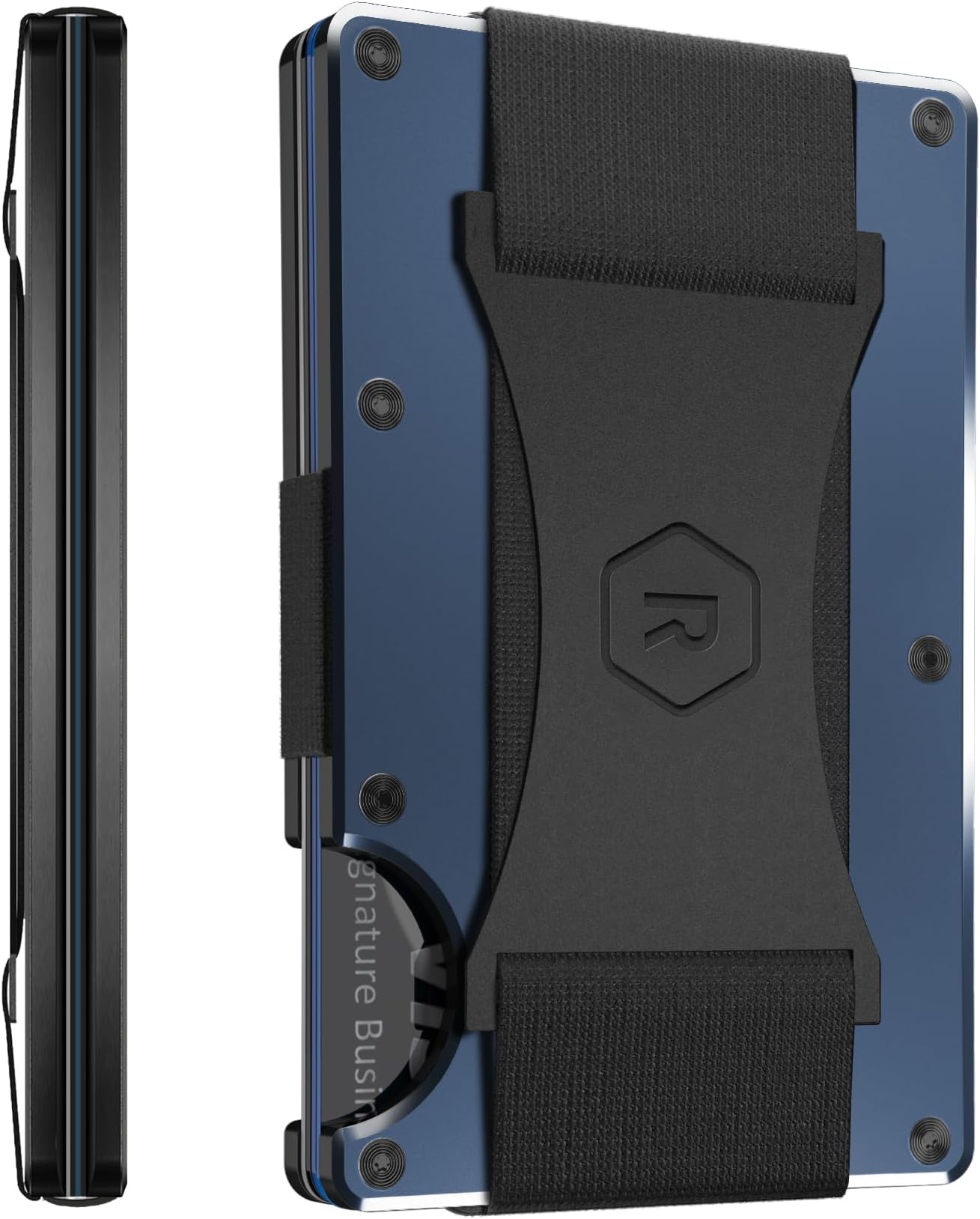 Ridge Wallet for Men - Slim Minimalist Compact Wallet, RFID Protected Front Pocket Wallets for Men, Integrated Cash Strap Card Holder