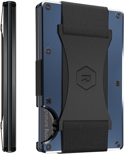 Ridge - Cartera minimalista delgada para hombres, carteras de bolsillo frontal para hombres, billetera RFID con tarjetero, marino