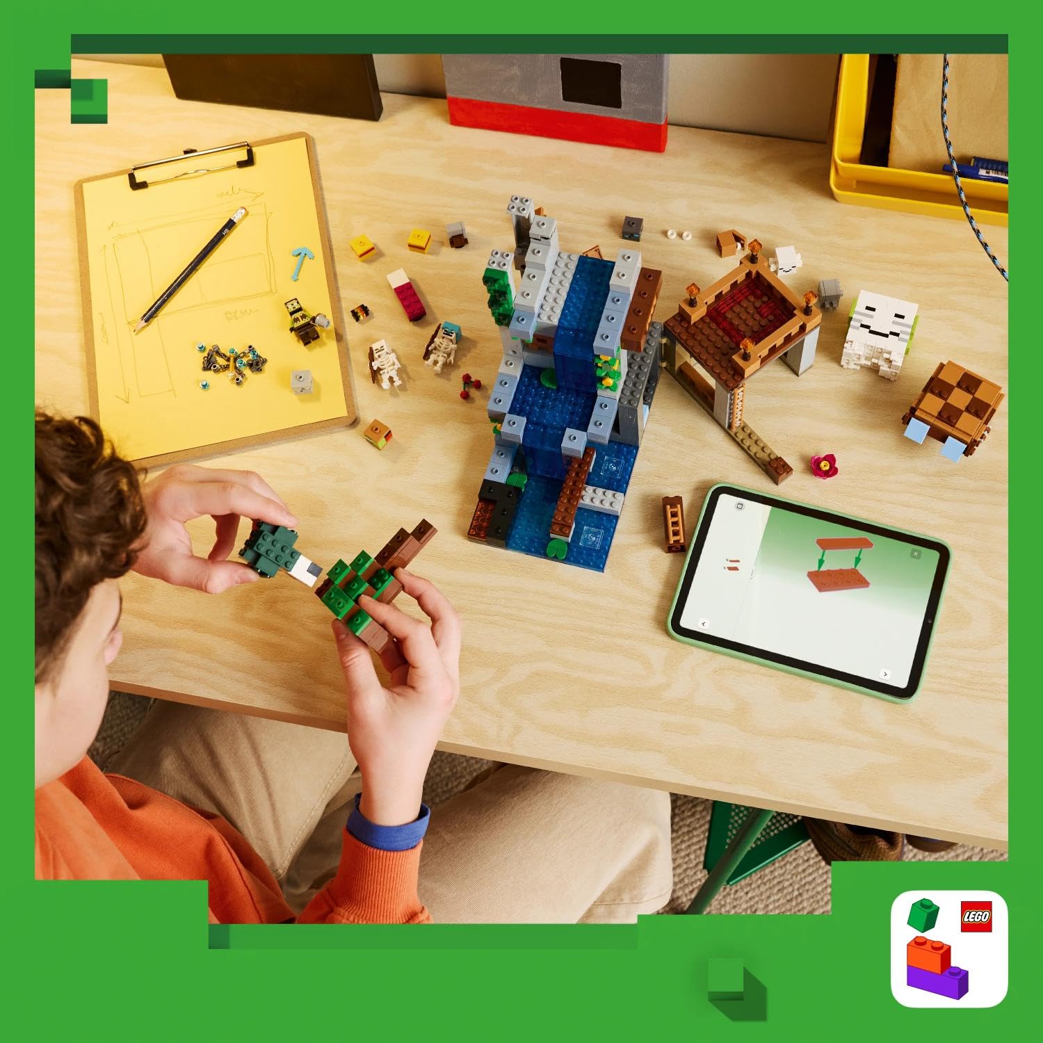 LEGO Minecraft Ghast-Station - Spielzeug mit 8 Figuren inkl. 2 Skelette und 4 Ghasts mit Zubehör - Zimmerdeko für Kinder - Gaming-Geschenk für Jungen, Mädchen und Fans ab 9 Jahren - 21597