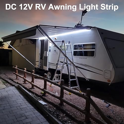 Miniatura 3 de QVEVDACAR Tiras de luces para toldo de caravana, kit de luces LED de 12V y 16.4 pies para iluminación inferior de RV, tira de luces para toldo