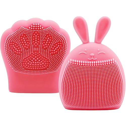 Juego de cepillos de baño para bebé, con forma de conejo, cepillo de silicona para cuna de bebé, exfoliar y masajear, champú para cuero cabelludo