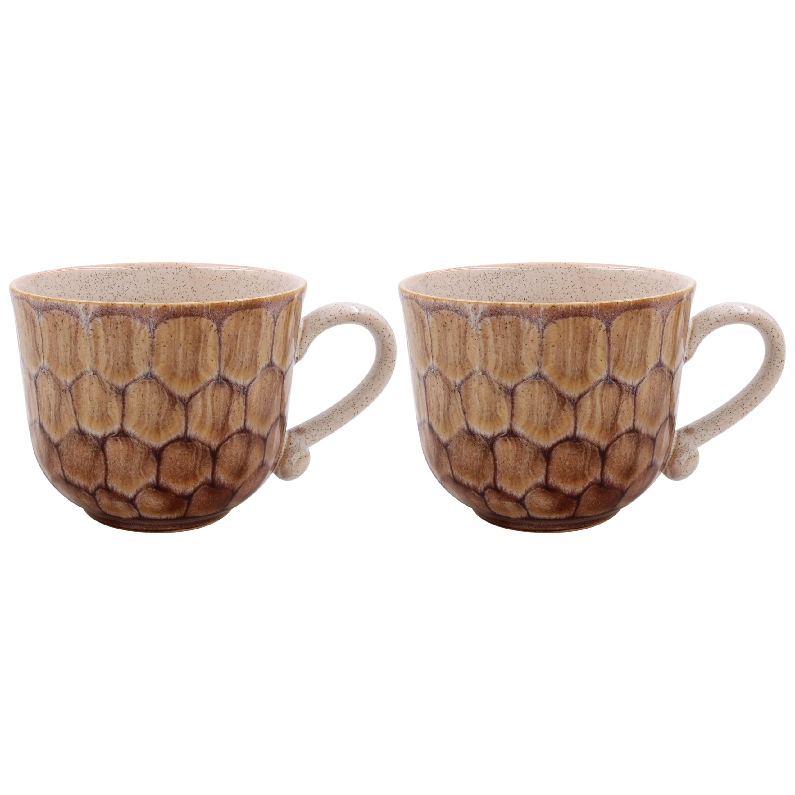 Lesser & Pavey Elemants Reactive Glaze Brown Mugs Set of 2