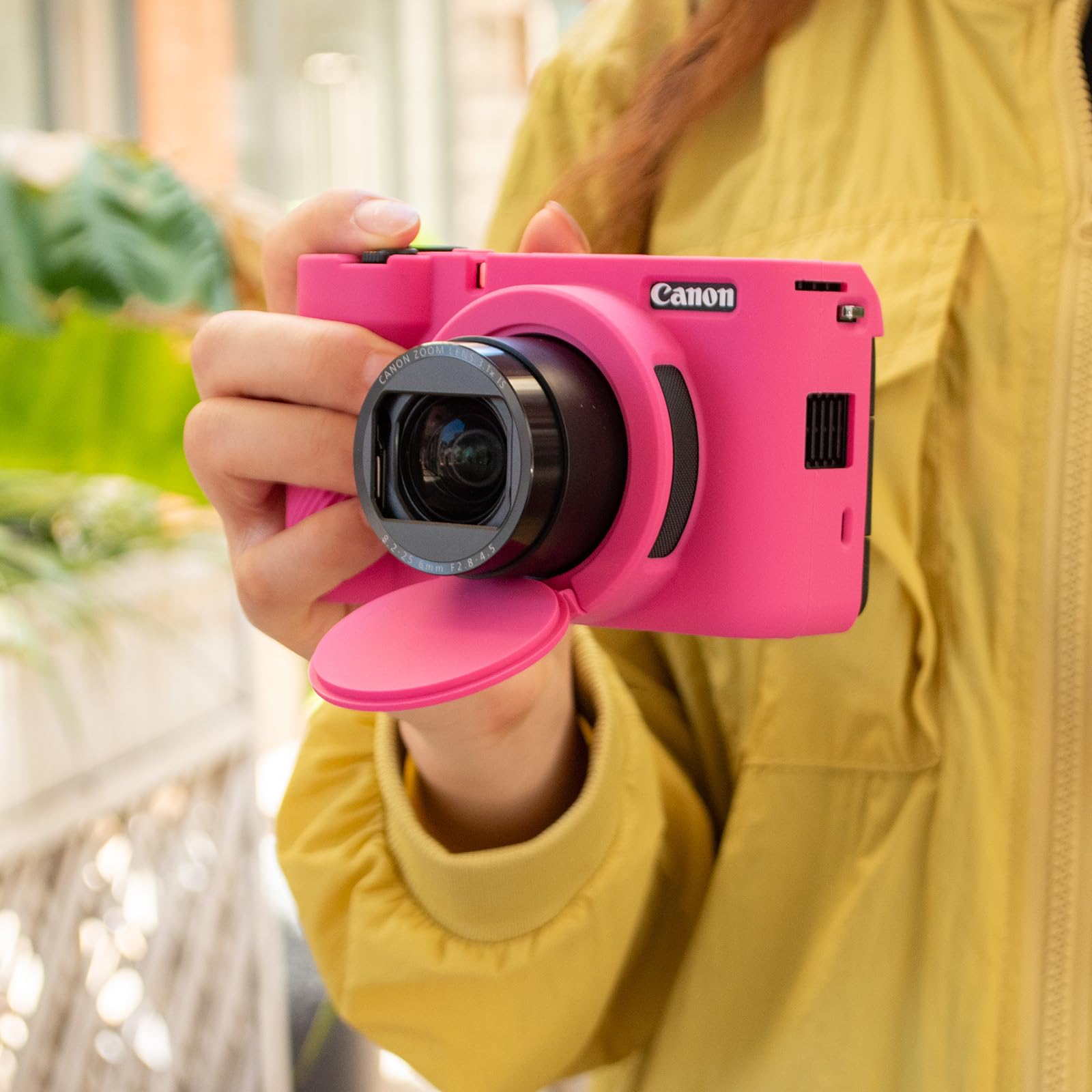 MUZIRI KINOKOO Etui na aparat Canon Powershot V1 – miękki silikonowy pokrowiec ochronny ze zdejmowaną osłoną obiektywu do aparatu Canon V1 Vlog – odporne na zarysowania i wąskie dopasowanie