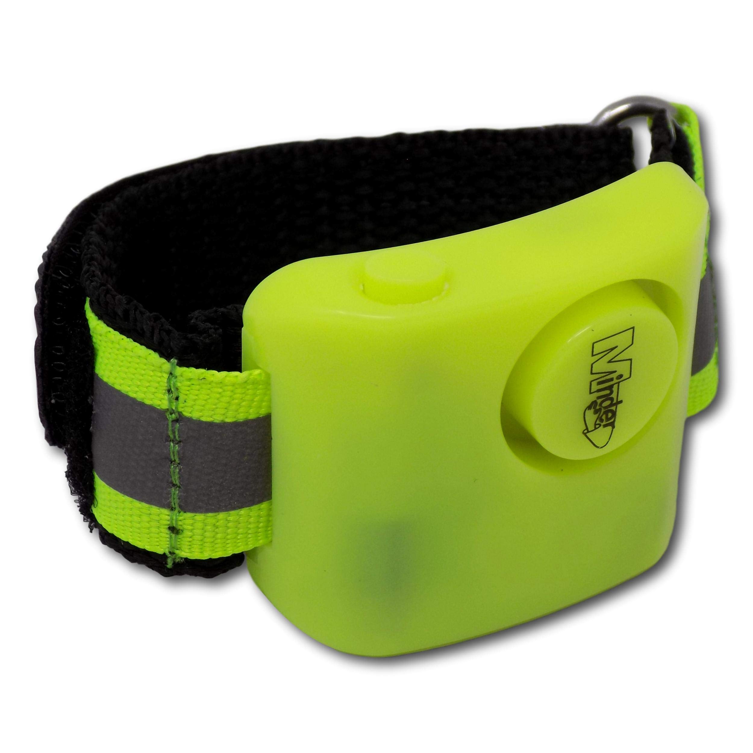 Minder® Loud Wrist Worn Jogger Jogging Runner Running Walker Personal Panic Attack Rape Safety Security Alarm with Hook and Loop Adjustable Strap 130dB (Hi-Vis Yellow, Without Spare Batteries)