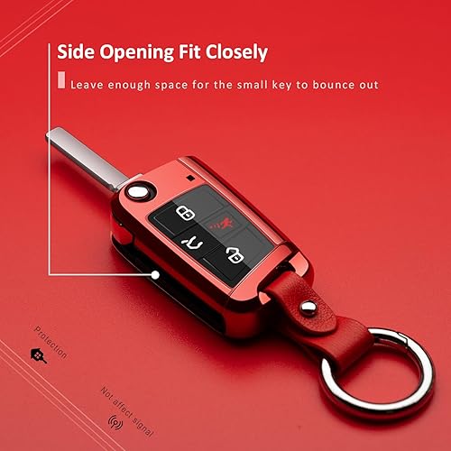 Miniatura 5 de Compatible con Volkswagen - Funda plegable para llavero de automóvil, funda protectora de TPU roja, compatible con VW Golf Jetta Atlas Tiguan e-Golf