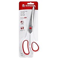 Vista 1 de Tijeras SINGER para tela con agarre cómodo, paquete de 1, rojo y blanco
