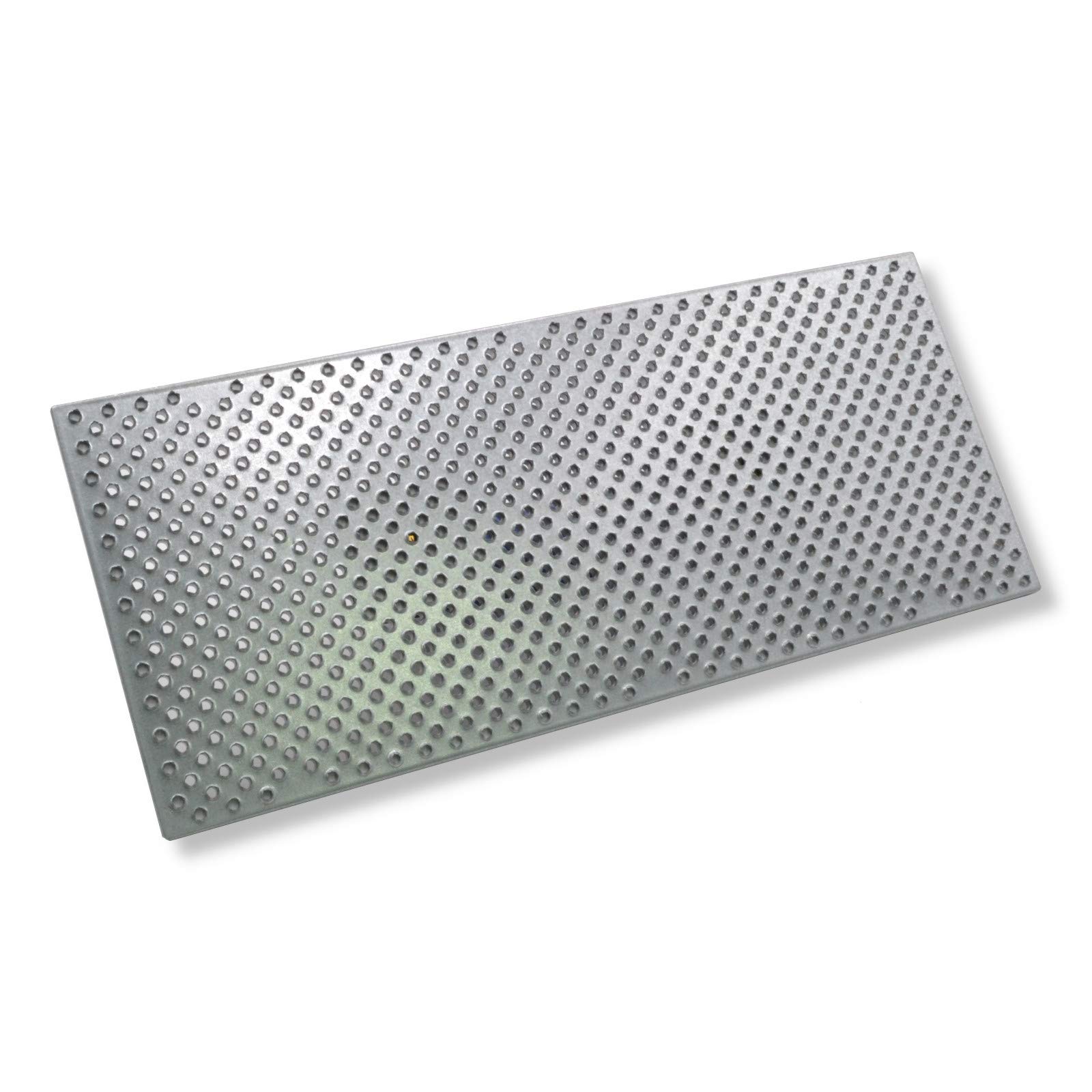 DEWEPRO® Cale à poncer - Planche à poncer en WDVS, béton cellulaire et polystyrène - Planche à râper - Truelle avec plaque en acier galvanisé – Planche à niveler 380x160mm