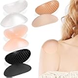 WILLBOND 4 Pairs Women Shoulder Pads Push up Soft Adhesive Silicone Anti Slip Enhancer Shoulder Pads for Women Clothing(Black, Flesh Color, Transparent, Transparent Flesh Color)