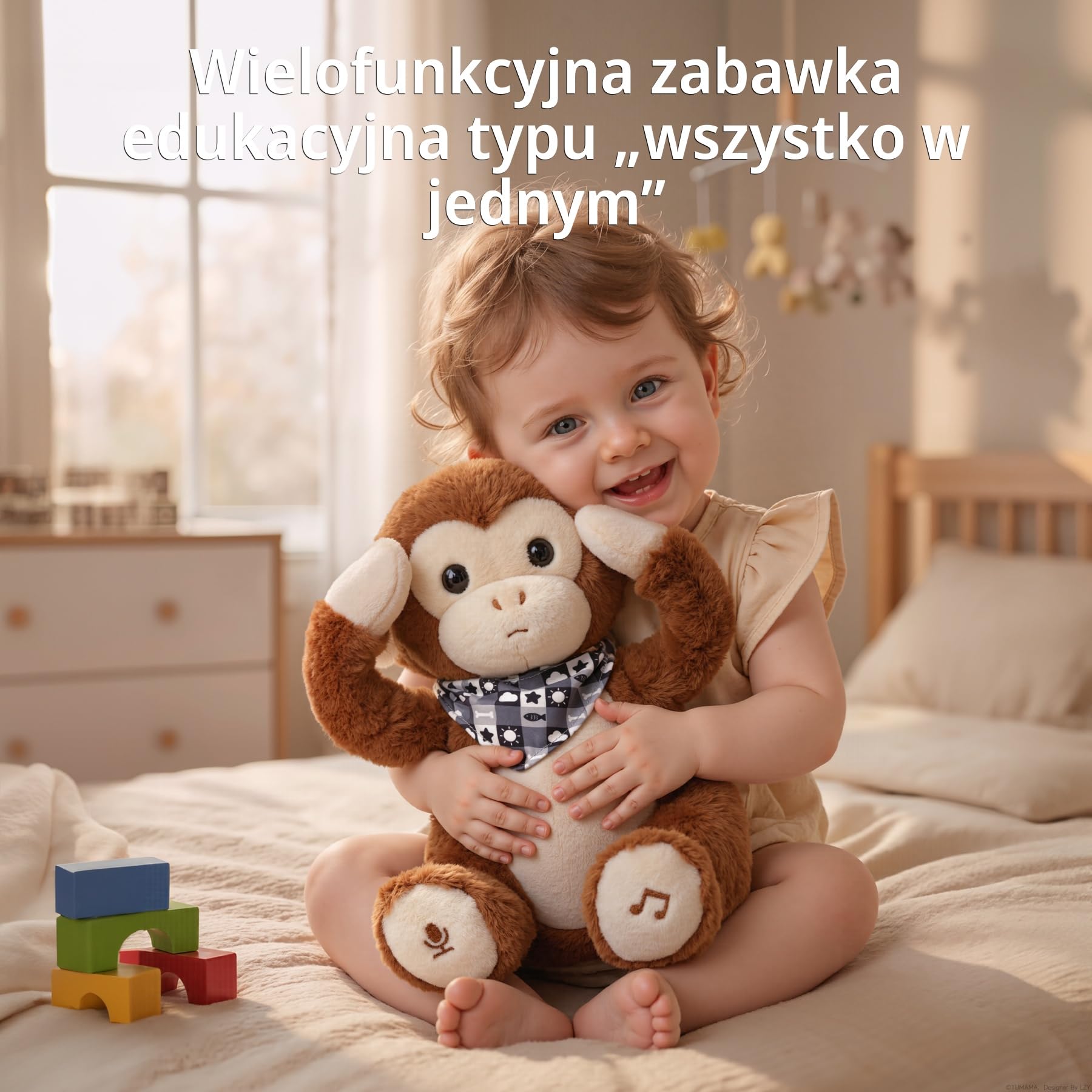 Interaktywna Pluszowa Małpka z Muzyką i Funkcją Głosu