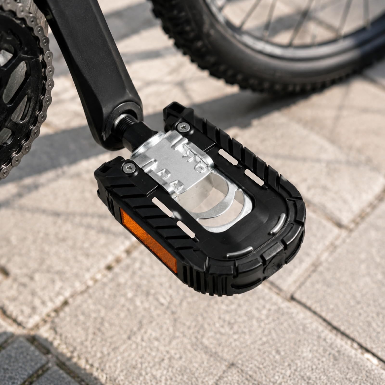 2 sztuki peda?ów rowerowych z reflektorami, peda?y rowerowe 9/14 cm, antypo?lizgowe, zestaw peda?ów CNC aluminiowych dla rowerów MTB, rowerów górskich, szosowych, elektrycznych, rowerów miejskich Peda