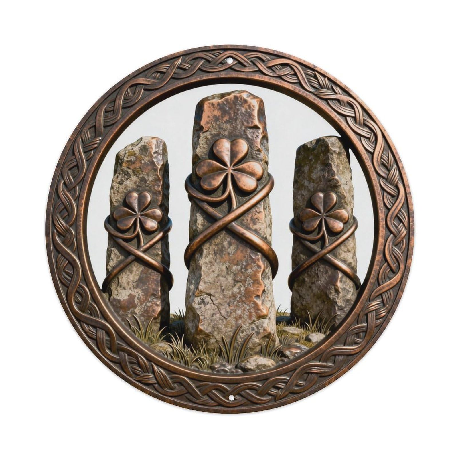 Stonehenge Clover Celtic Metal Tin Sign Plaque