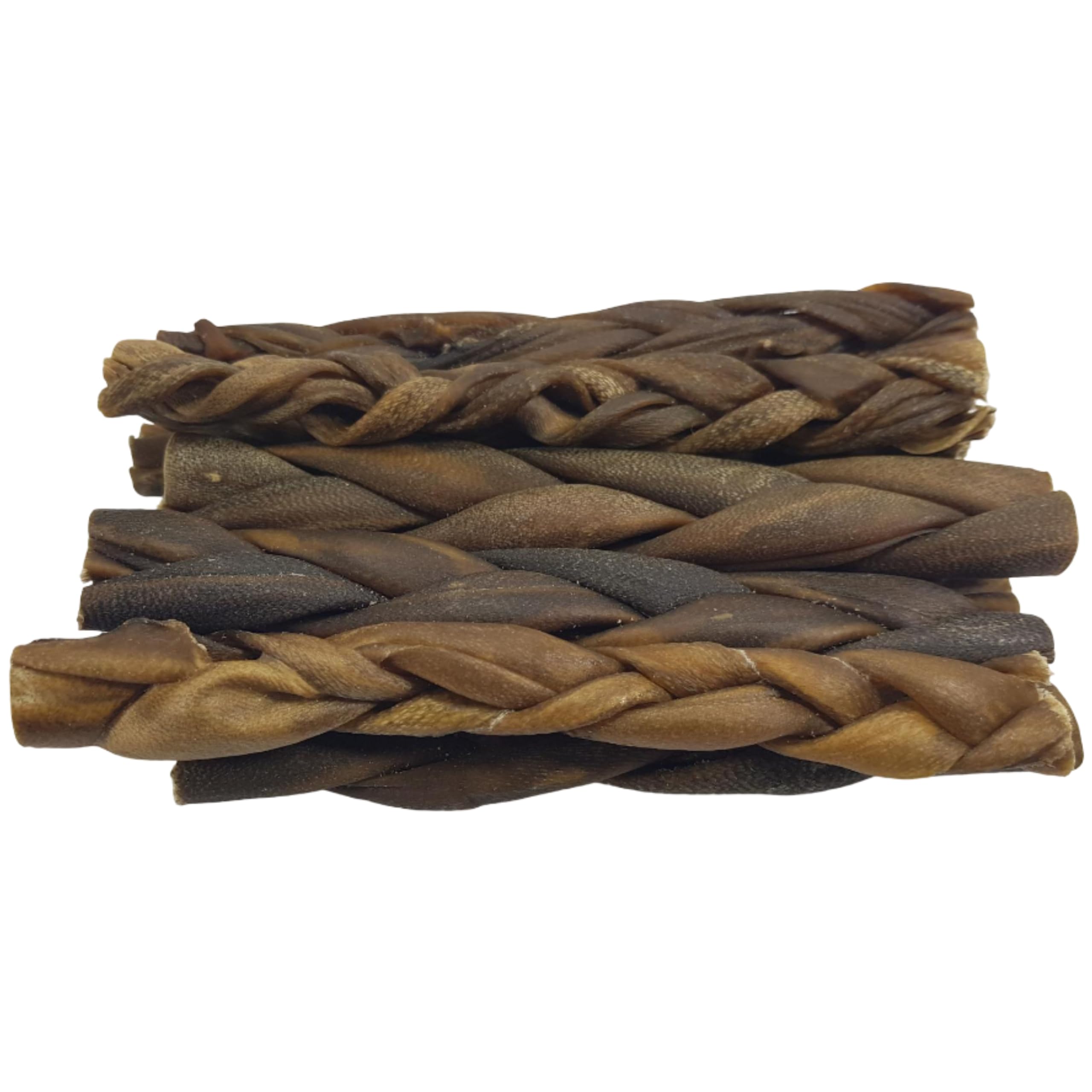 10 Thin Braided Goat Skin Sticks for Dogs (6" Length) by Britten and James