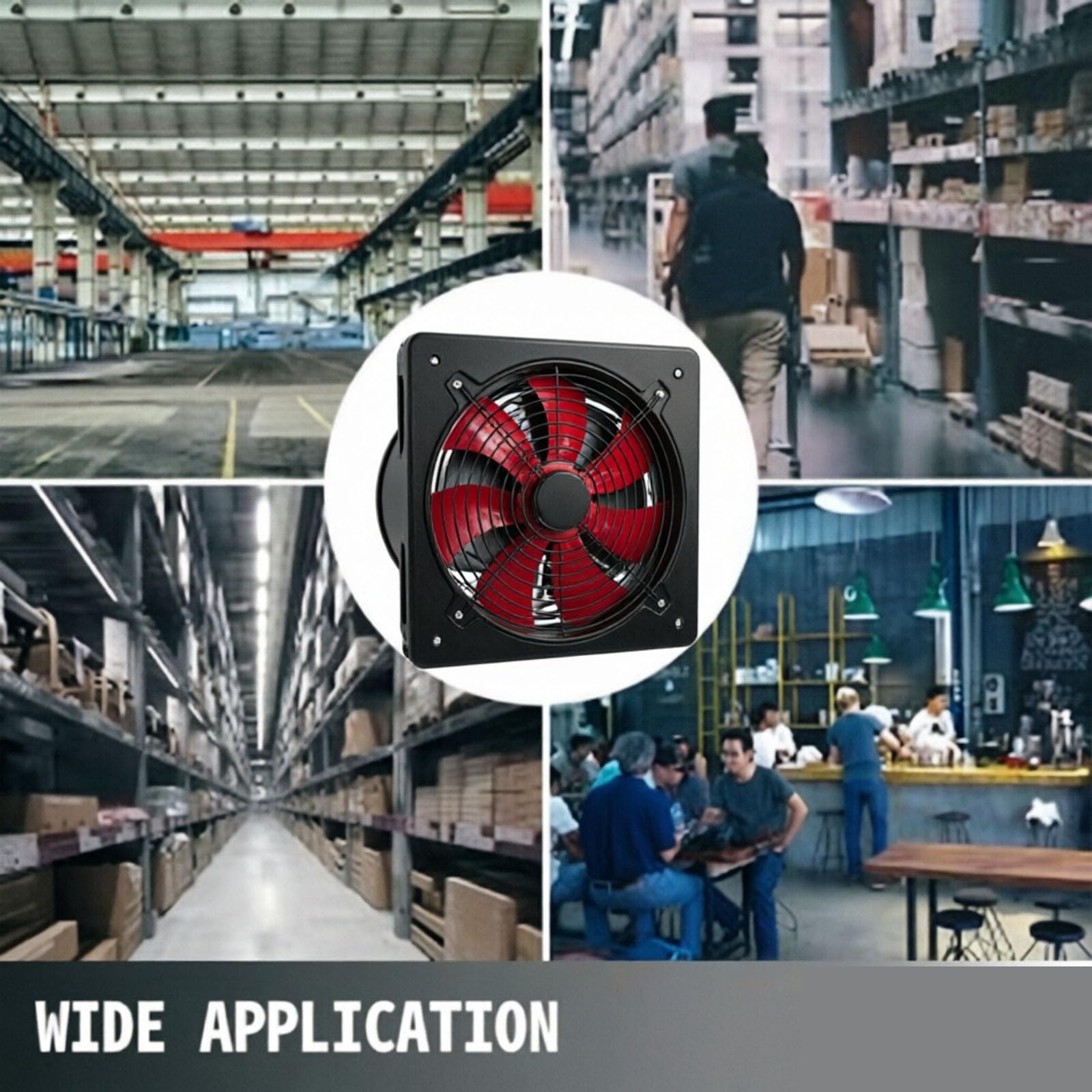 Aspiratore Industriale A 7 Pale, Ventilatore di Scarico Silenzioso da 18/20 Pollici, Ventilazione A 360°, Impermeabile E Sigillato, A Risparmio Energetico, Ideale per Fabbriche, 18in