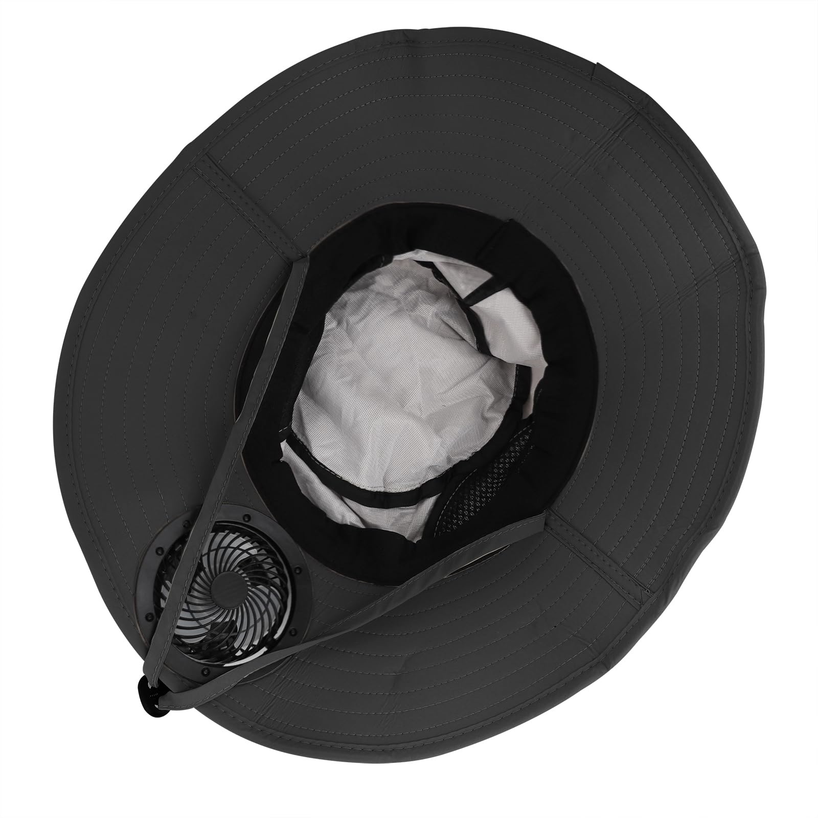 TINAYAUE Chapeau à Large Bord avec Ventilateur Solaire Cool Ventilateur à Énergie Solaire Casquettes Homme Chapeau de pêche Sèche Vite pour Camping randonnée 55-60CM
