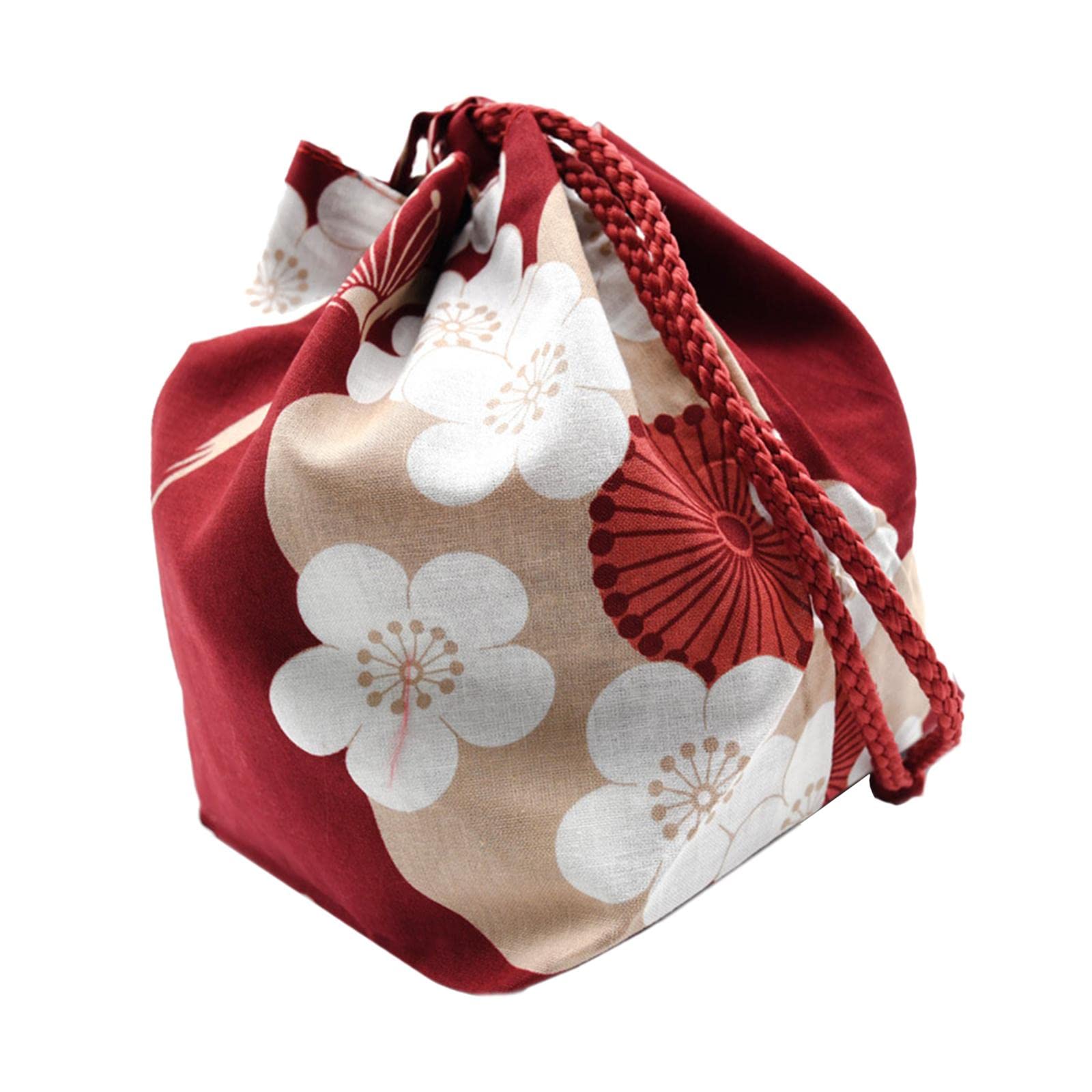 nivaa Japanese Drawstring Bag Coin Purse Lunch Bag Food Pouch Wine Red-picture-36