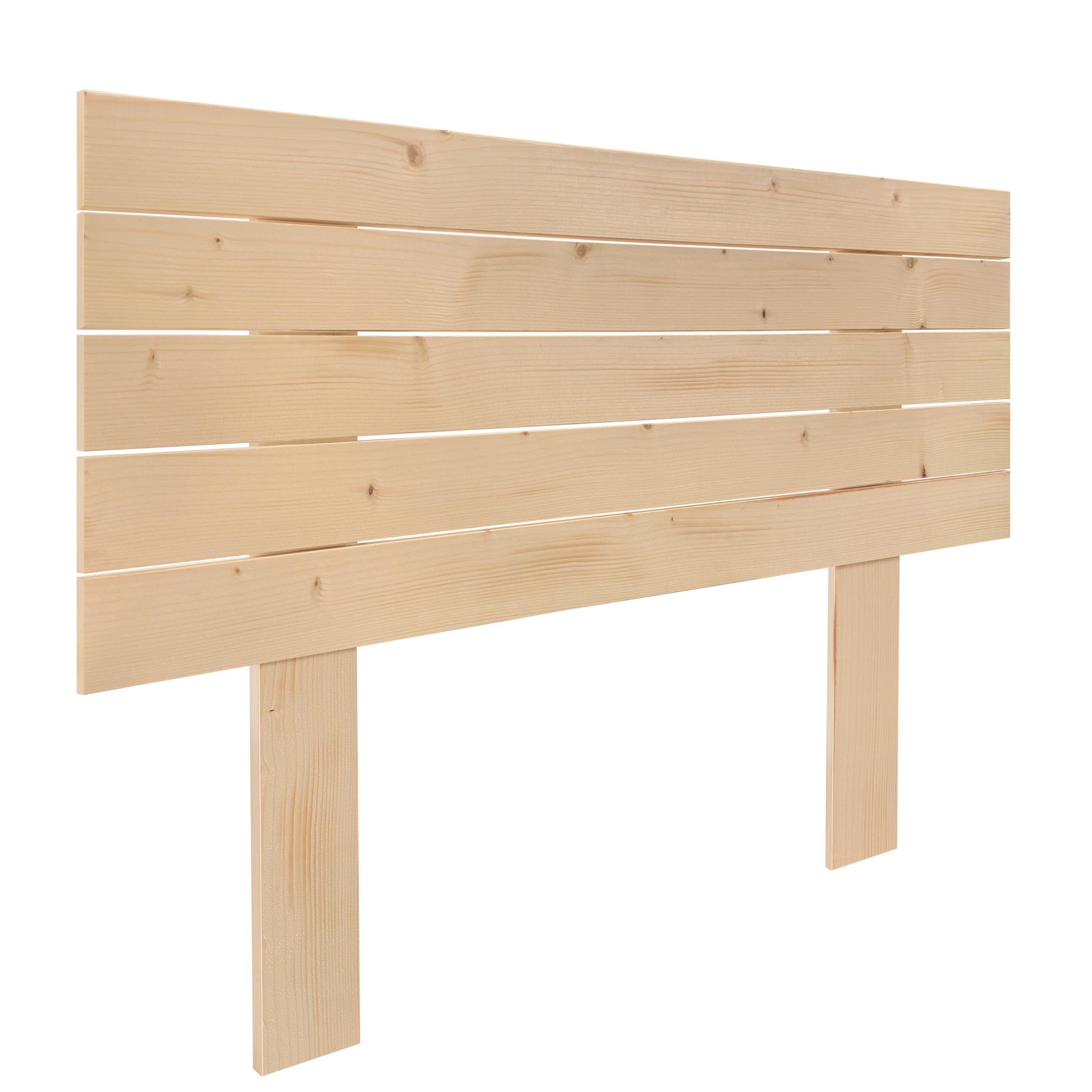 DHOME Cabecero de Madera Natural de Pino con Patas Estilo Palet Horizontal Cama Palets Herrajes incluidos (80x115 Palet 5)