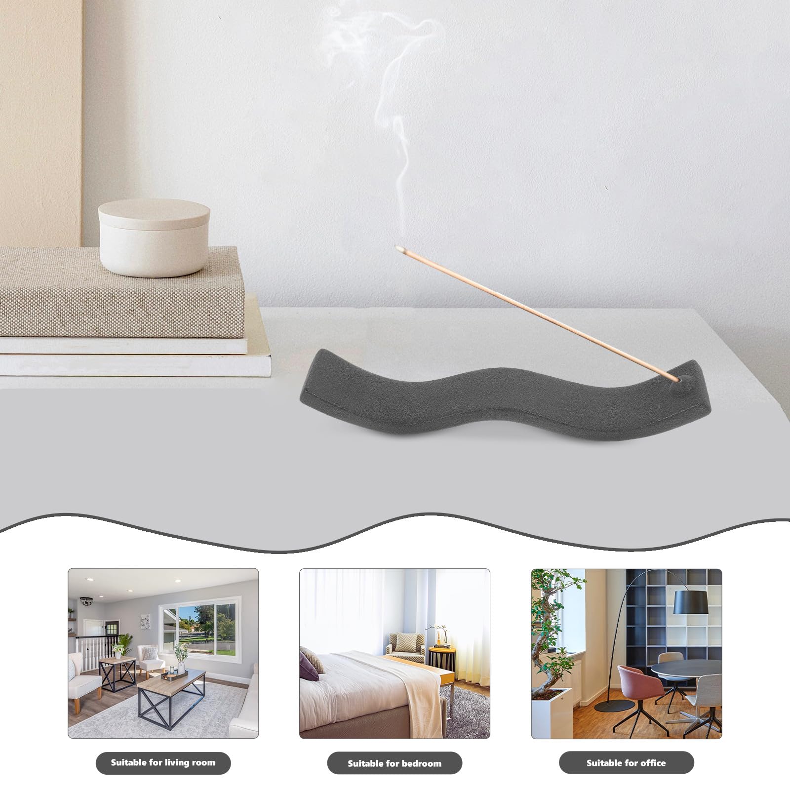 Soportes para Incienso en Barra de Cerámica 2 Piezas Quemador de Varillas para Dormitorio y Sala de Té Decorativo