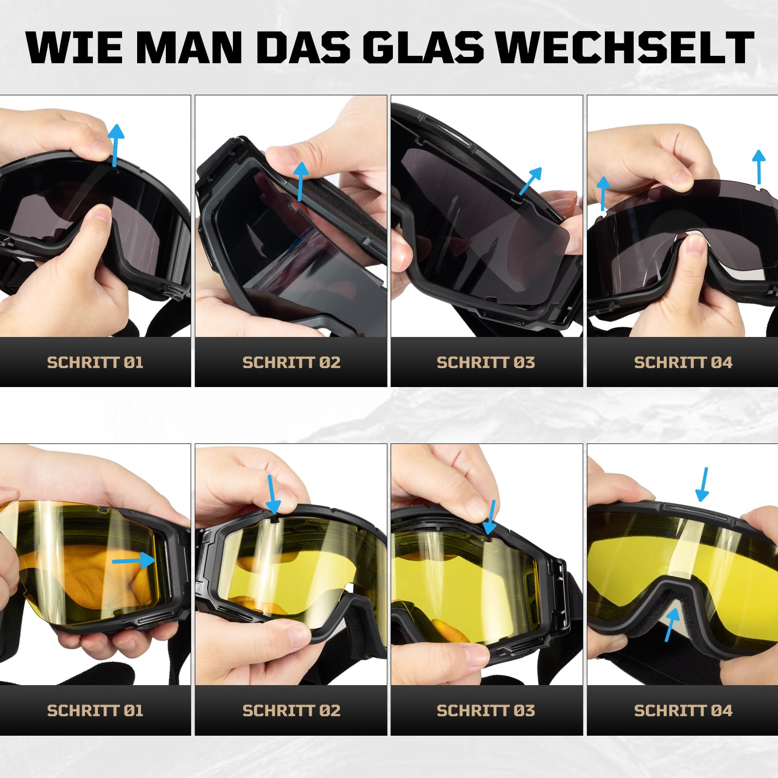 1TG Tactical Airsoft Brille, Taktische Schutzbrille mit 3 Wechselobjektive, Jagdbrille mit CE EN166, Airsoft Gläser für Paintball, Jagd, CS, Radfahren, Outdoor