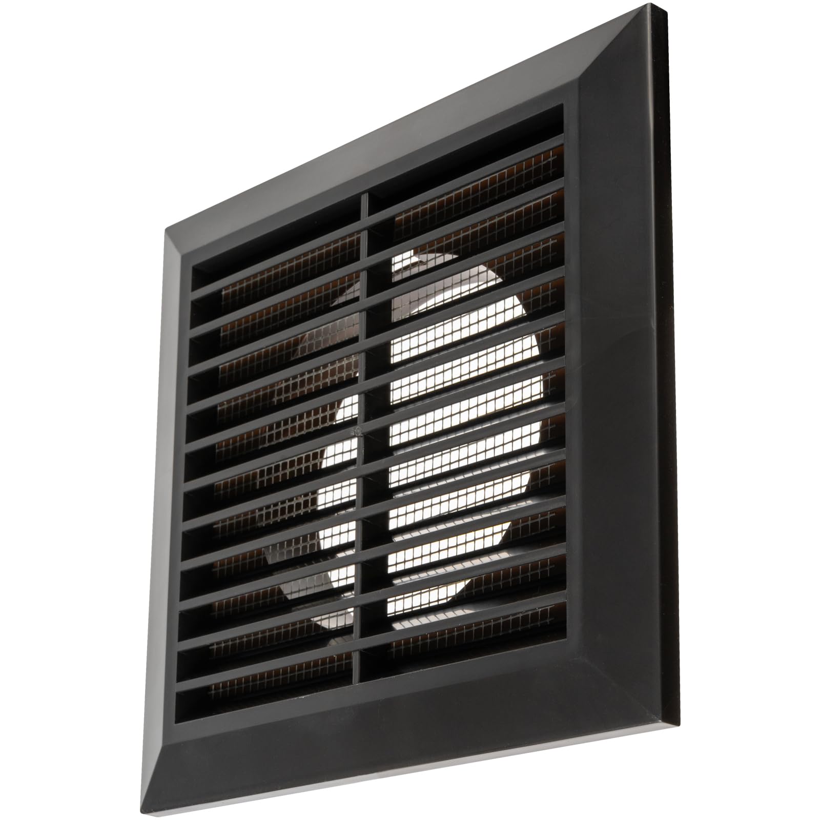 Vent Systems 4" Inch Black Air Vent Cover, Durable Plastic Exterior Louvered Grille with Built-in Insect Mesh Screen - Image 4