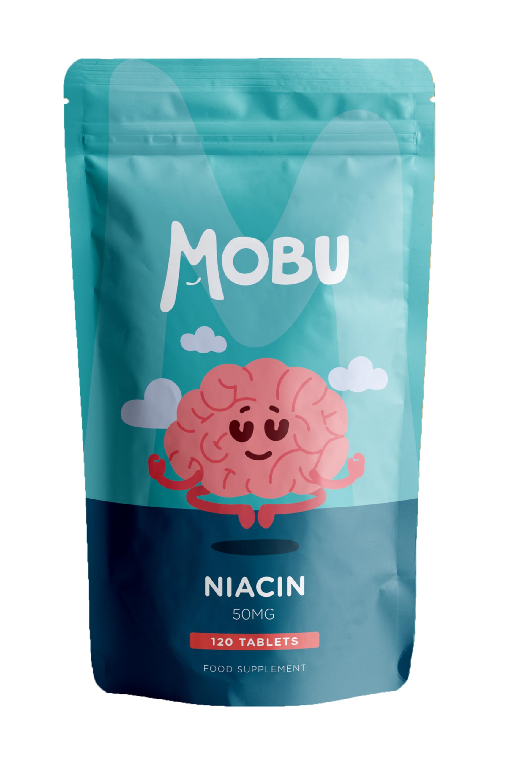 Niacin 50mg 120 Tablets | Vitamin B3 Nicotinic Acid Flush Formula | Vegan UK Made | GMP Approved | MOBU (120)