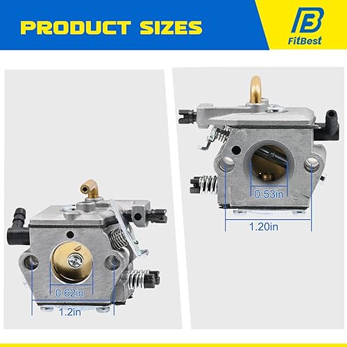 Miniatura 5 de FitBest Kit de afinación del carburador para motosierras Stihl 024 026 MS240 MS260 – Reemplazo para motosierras #11211200611 / Walbro WT-194/WT-194-1