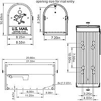 Vista 12 de Gibraltar Mailboxes OM160BEC Outback doble puerta, buzón de gran capacidad, color negro