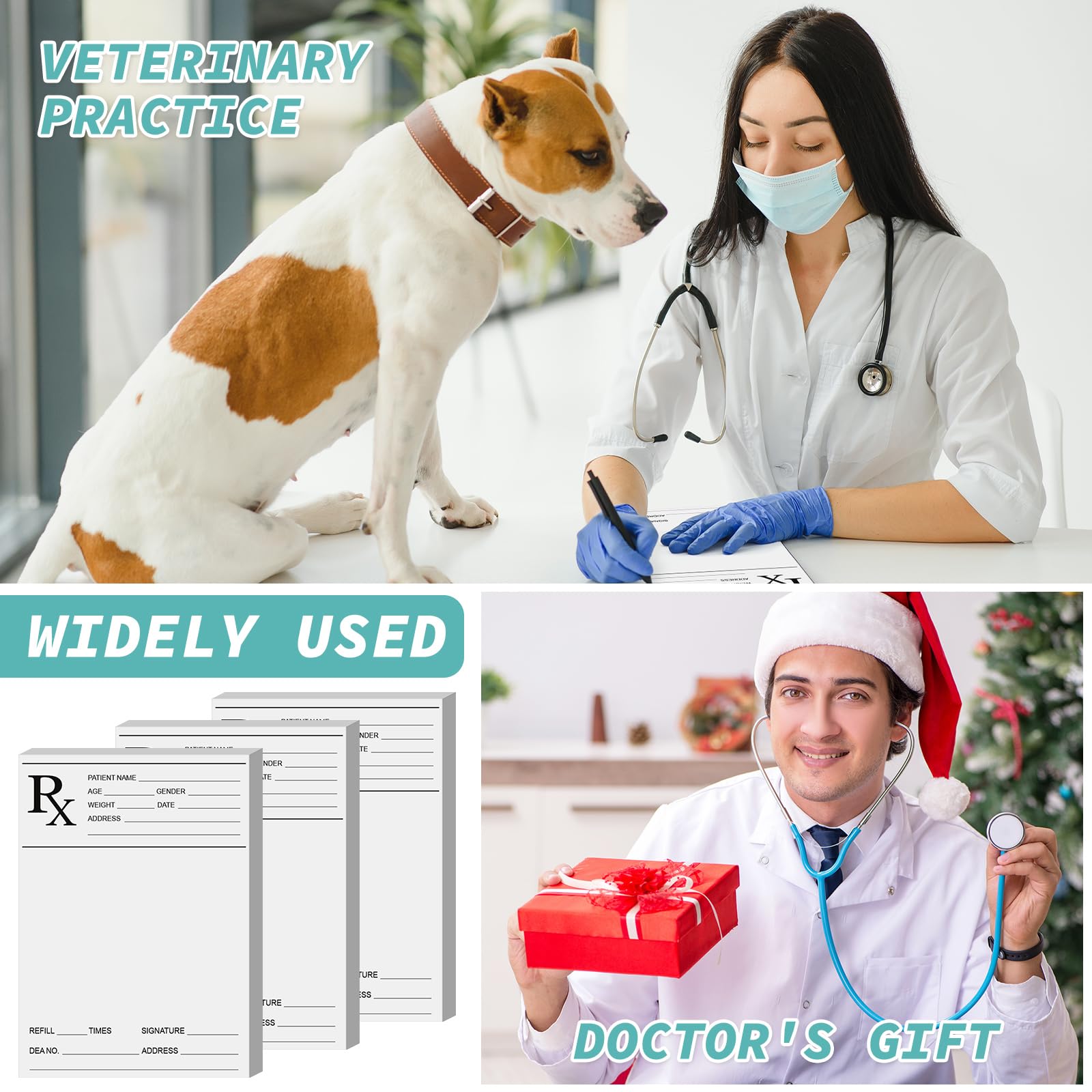 Watersay Confezione da 20 blocchi per appunti per medico farmacista Rx, 100 fogli di carta da prescrizione medica per blocco appunti per farmacista per medico e ufficio regalo di lavoro (10 x 15 cm)