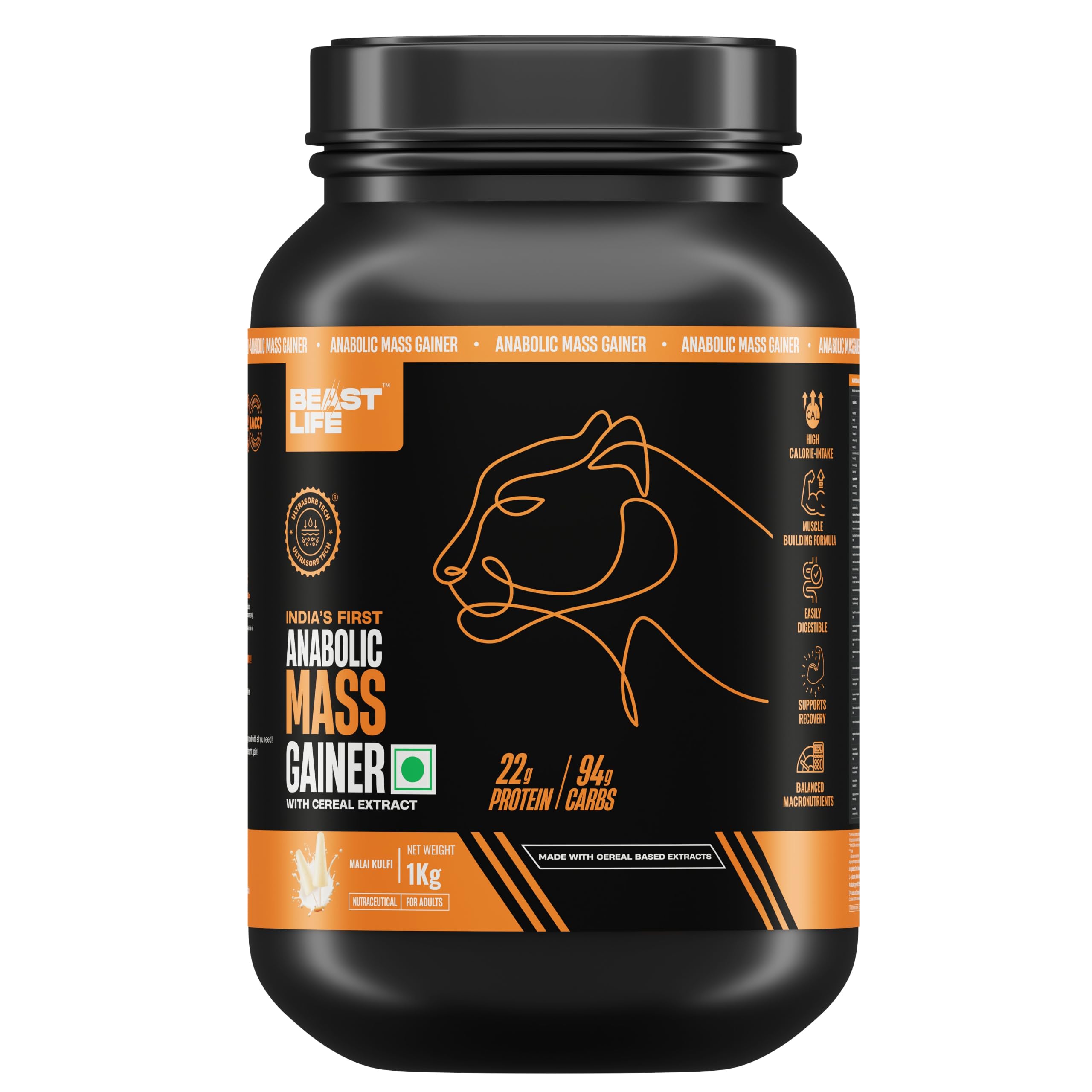 BeastLife High Protein Mass/Weight Gainer | 2.5 KG | Belgian Chocolate | NABL LAB Tested | For Muscle Gain & Fast Growth | Cereal-Based Formula, No Maltodextrin | India's #1 Cereal Based Bulk Gainer — Amazon image 14