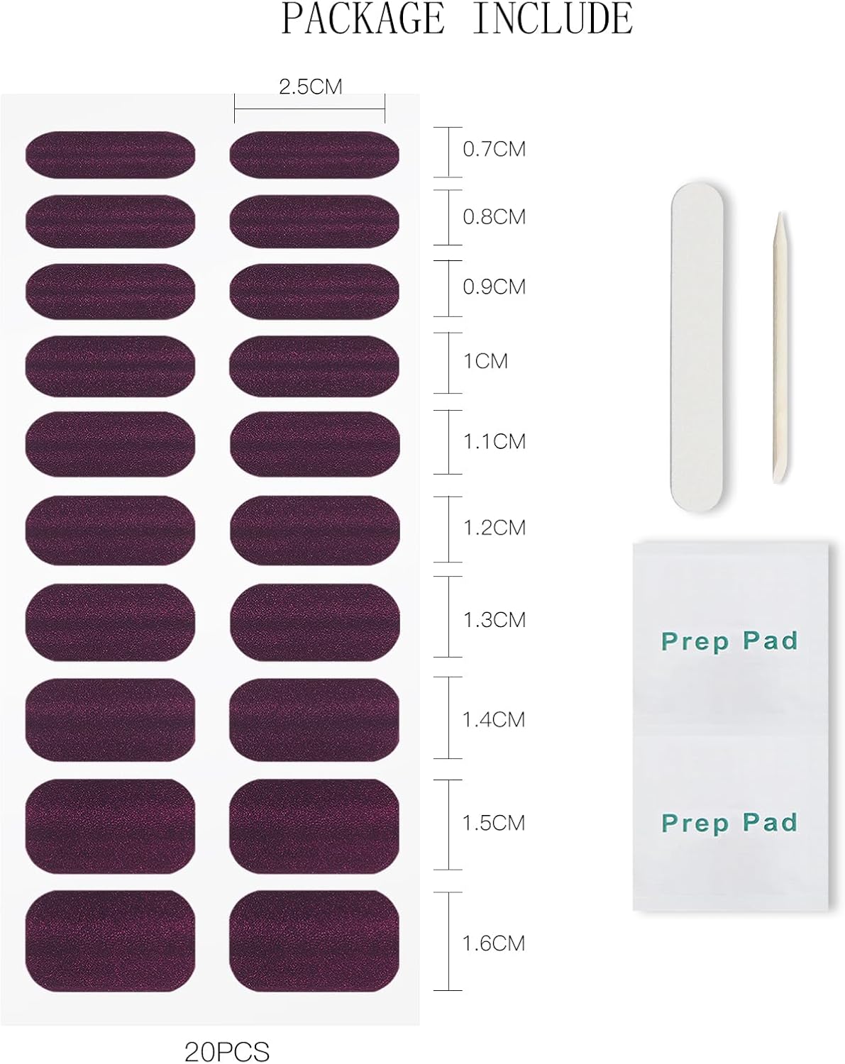 JMEOWIO Gel Nail Stickers Deep Purple Cat Eye Semi Cured Gel Nail Strips Wraps UV/LED Nails Art Design Decoration Accessories