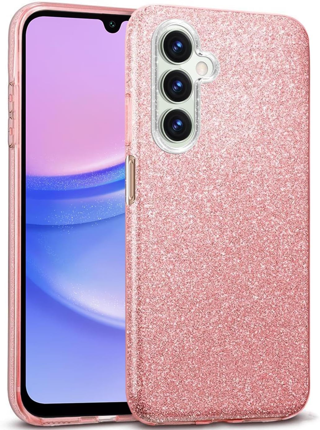 Verco Protective Case for Samsung Galaxy A25 5G Case Glitter Motif Mobile Phone Case for Samsung A25 5G Silicone TPU Cover Rose